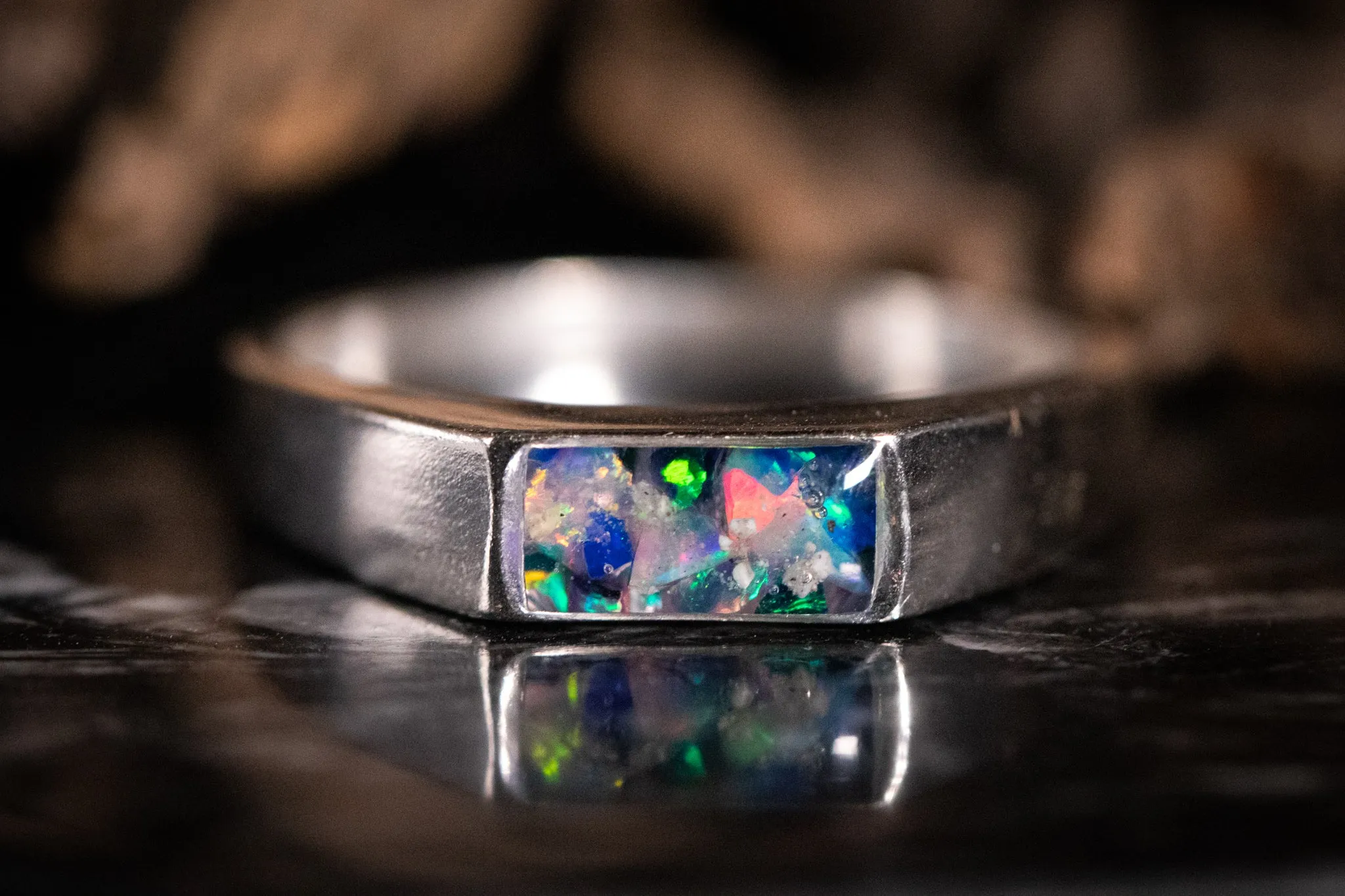 Opal Bar Cremation Ring