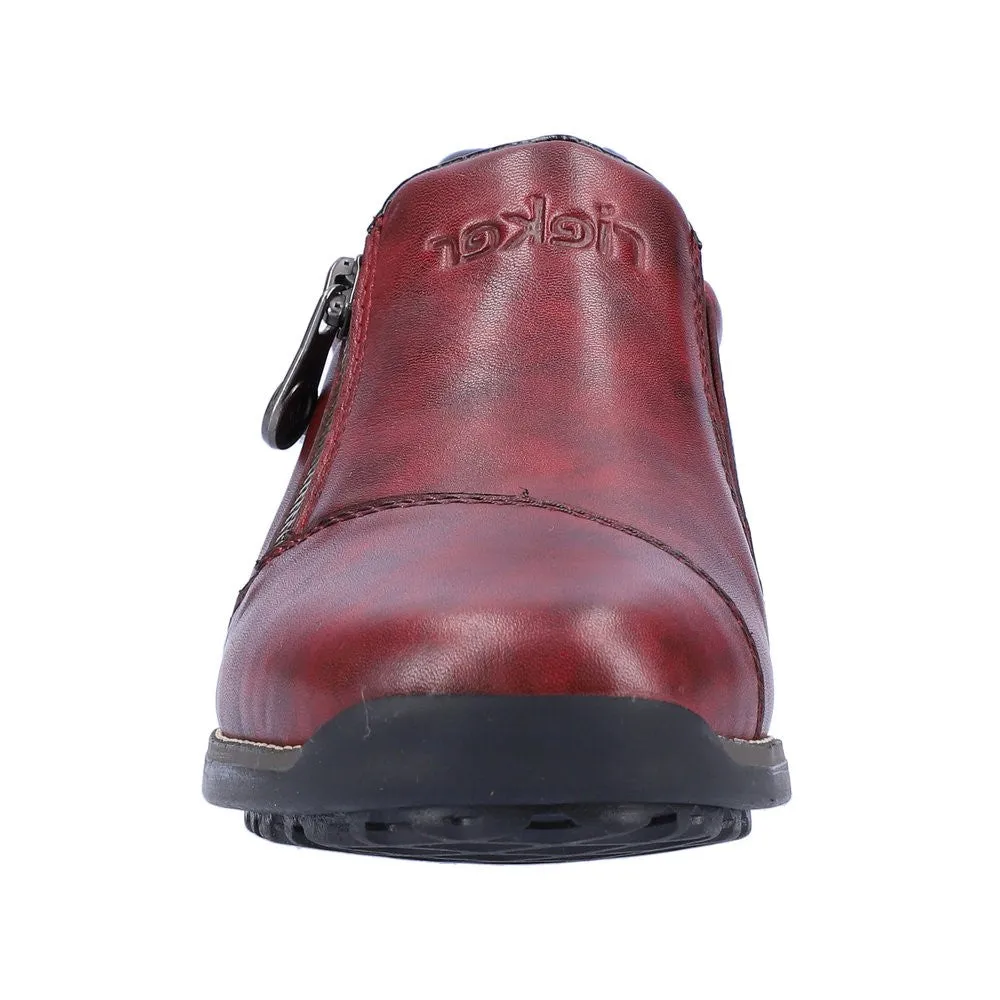 Pantofi casual, dama, RIEKER, TEX ANTISTRESS, 44265-35 bordo, piele naturala