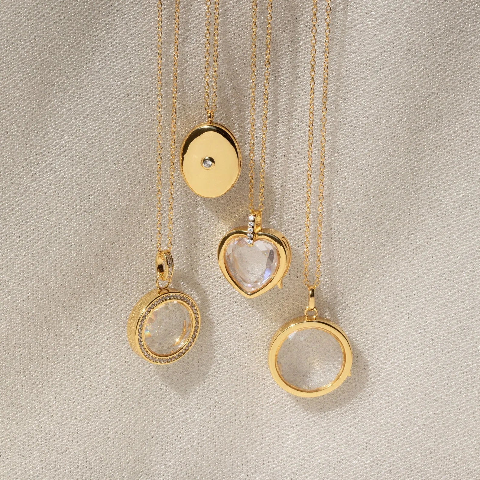 Pave Circle Locket Necklace