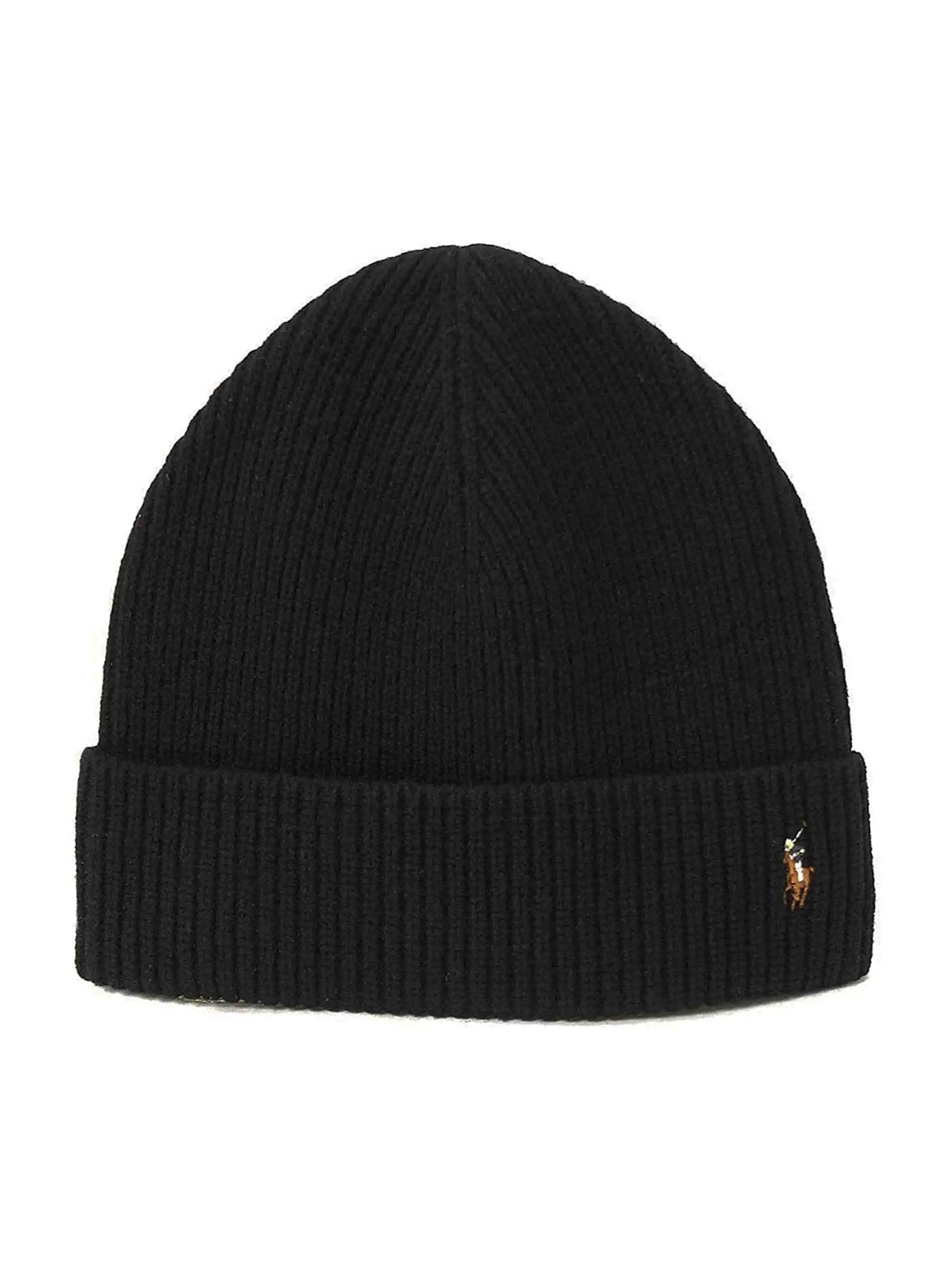 Ralph Lauren Cuffed Merino Beanie Black