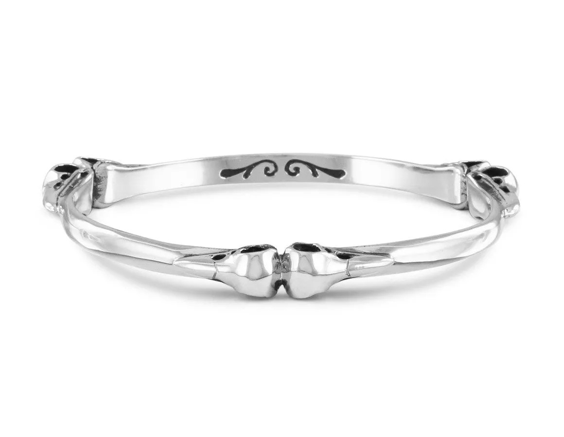 Raven Skull Bangle - Silver