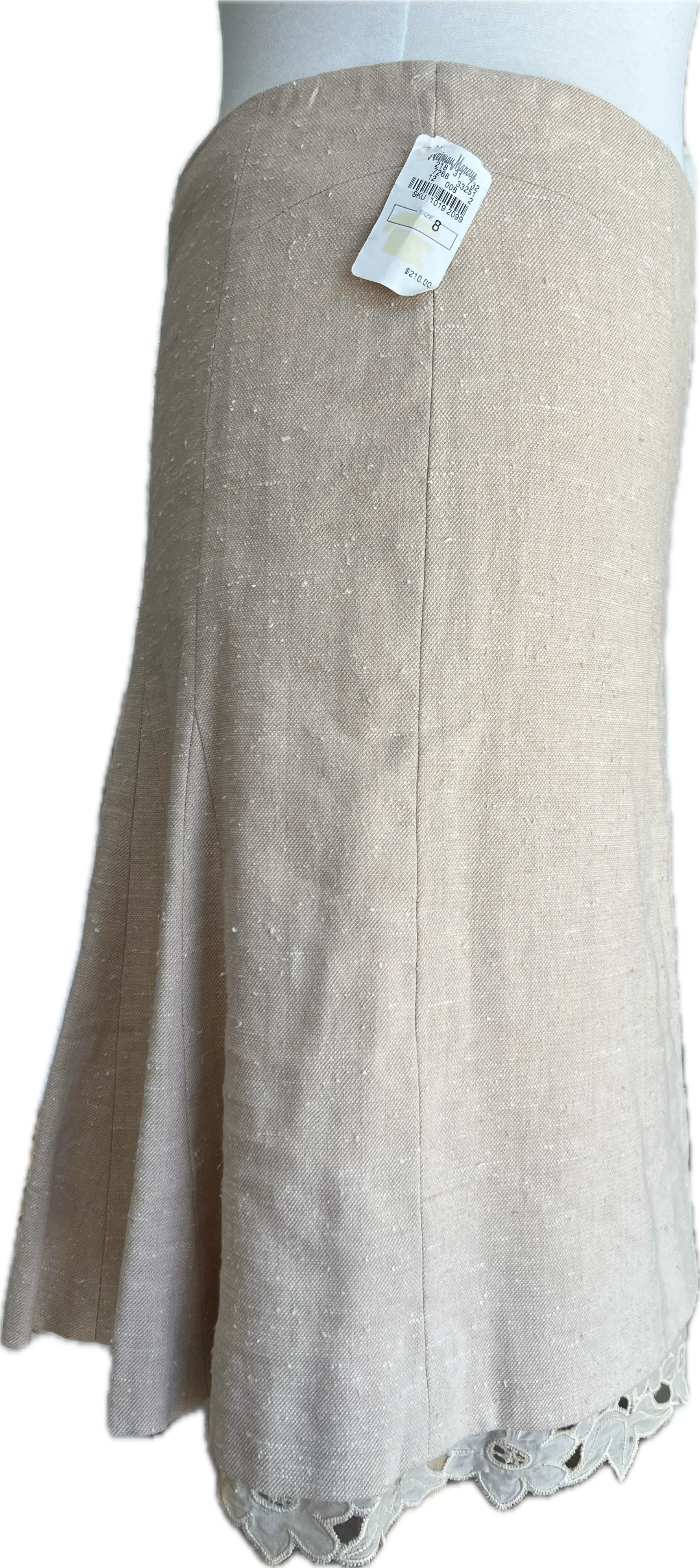 Rebeccca Taylor Cream Vintage Linen Skirt, 8