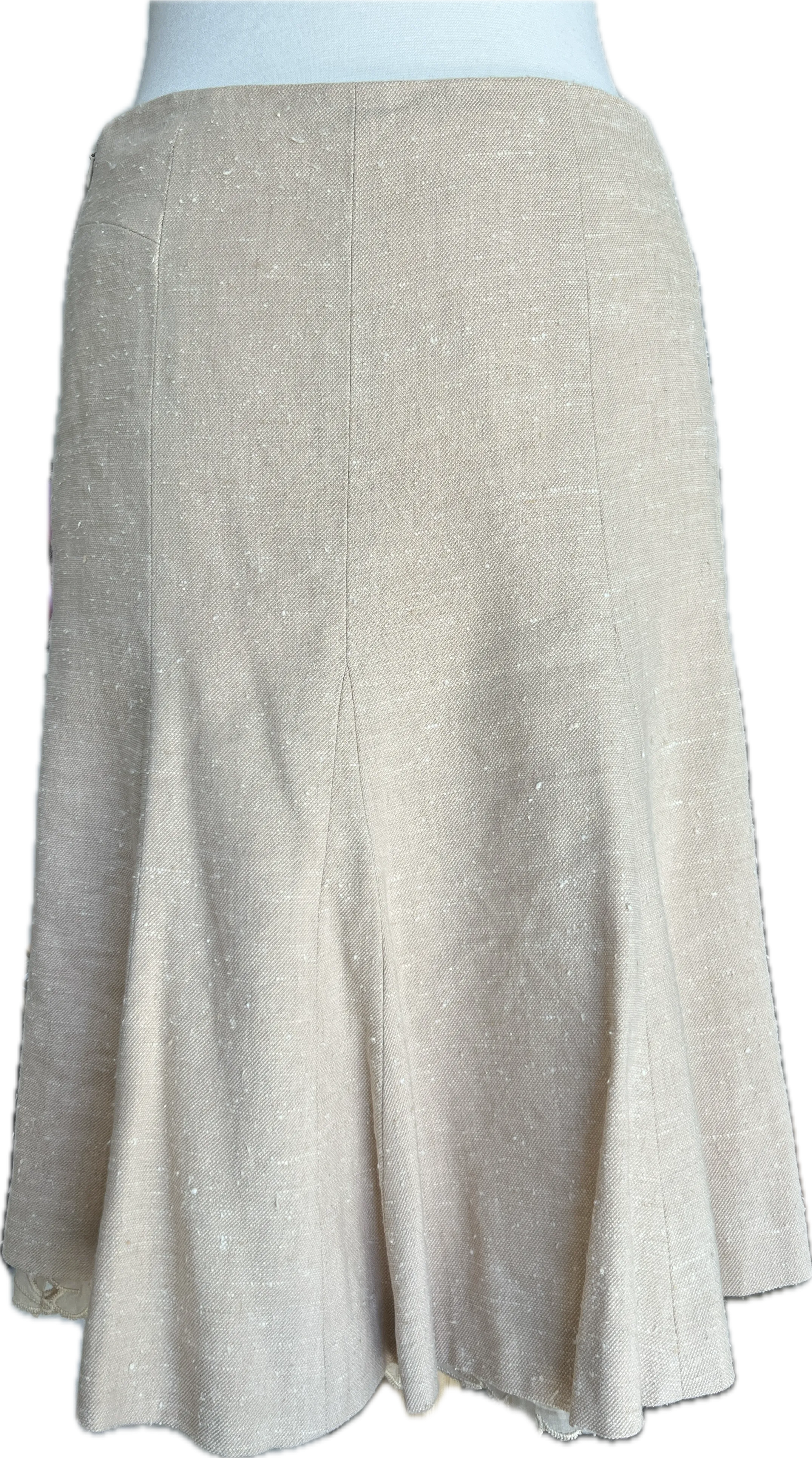 Rebeccca Taylor Cream Vintage Linen Skirt, 8