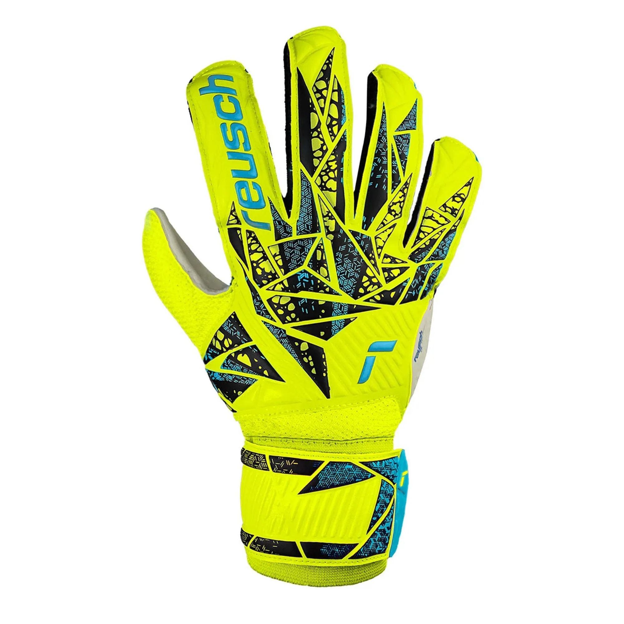 Reusch Kids Attrakt Solid Goalkeeper Gloves Safety Yellow/Future Blue