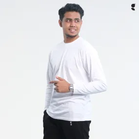 Round Neck White Full Sleeve