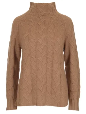 'S Max Mara High-Neck Cable Knit Sweater