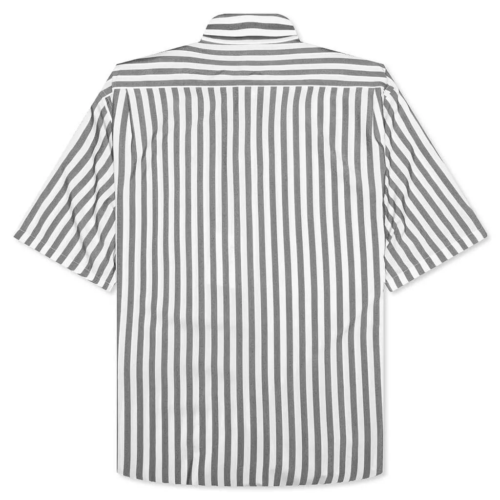 Stripe Button Up Shirt - Black/White