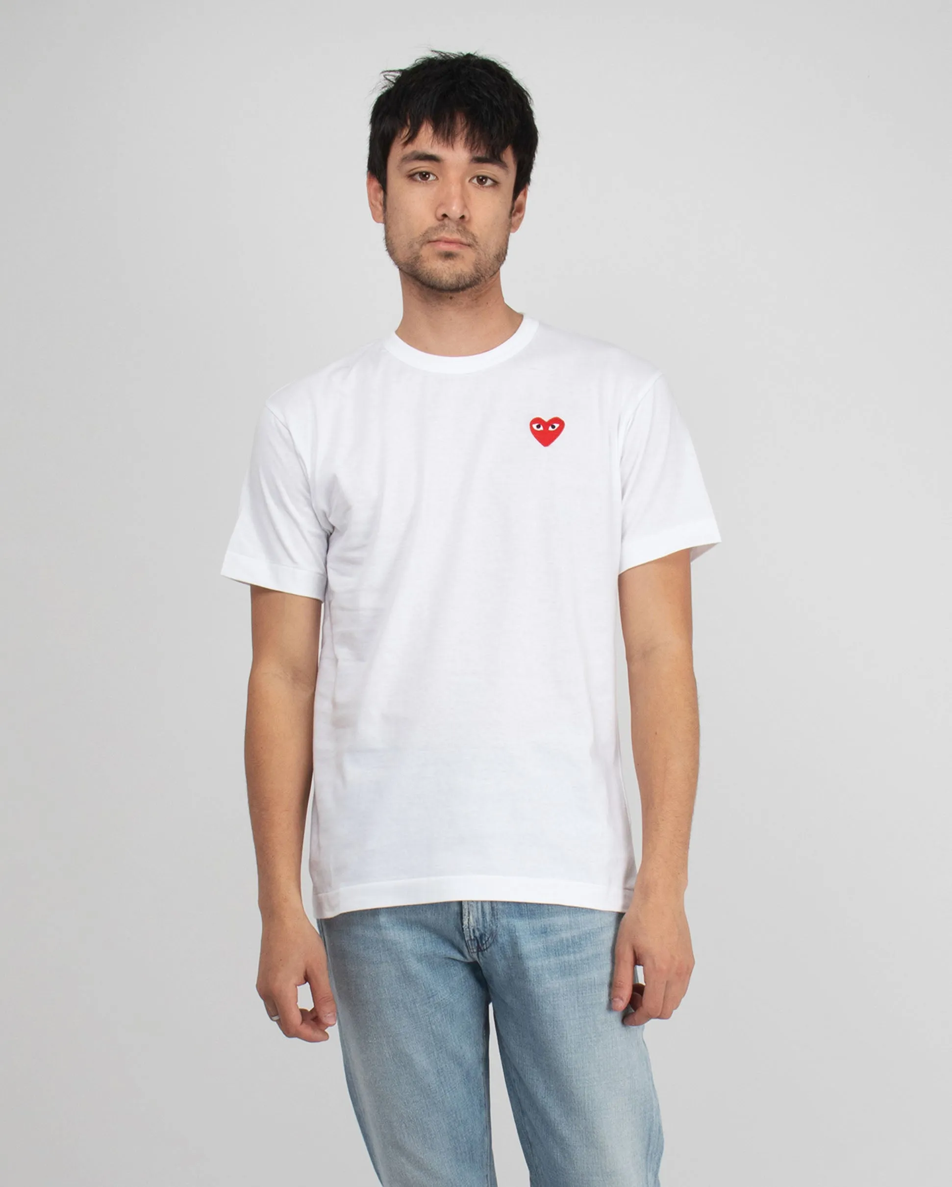 T108 RED HEART  T-SHIRT / WHITE