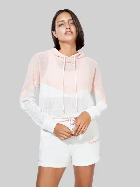 TWENTY FLAMINGO WHITE COLORBLOCK HOODIE