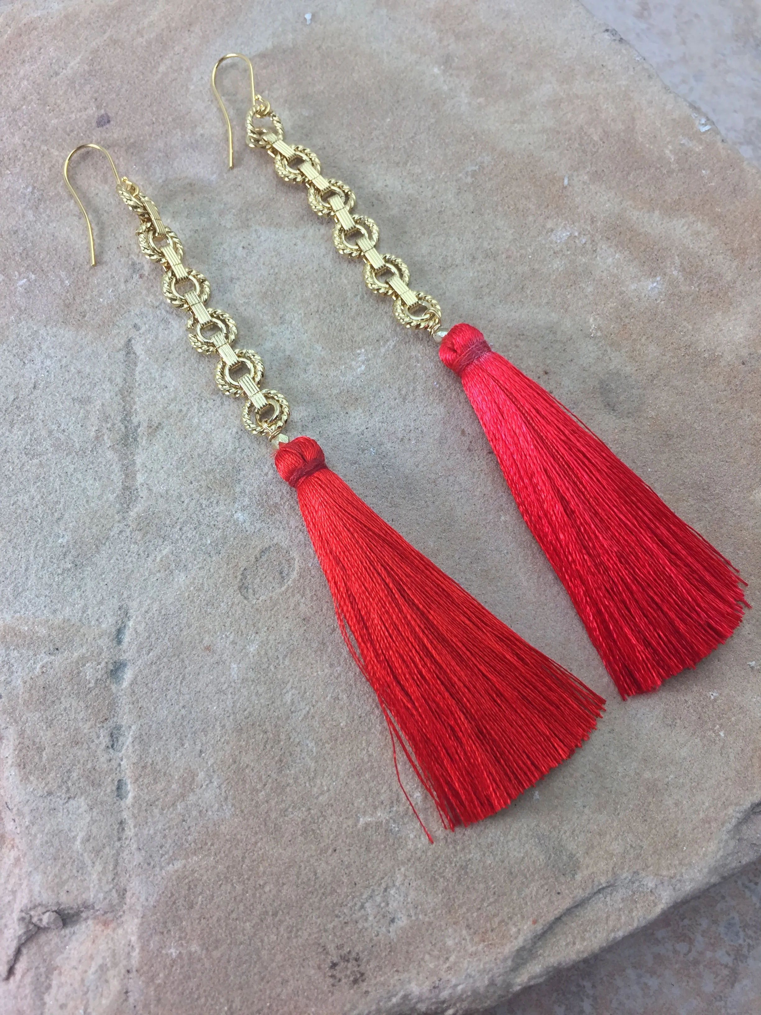 Vanessa Mooney The Isla Tassel Earrings Red