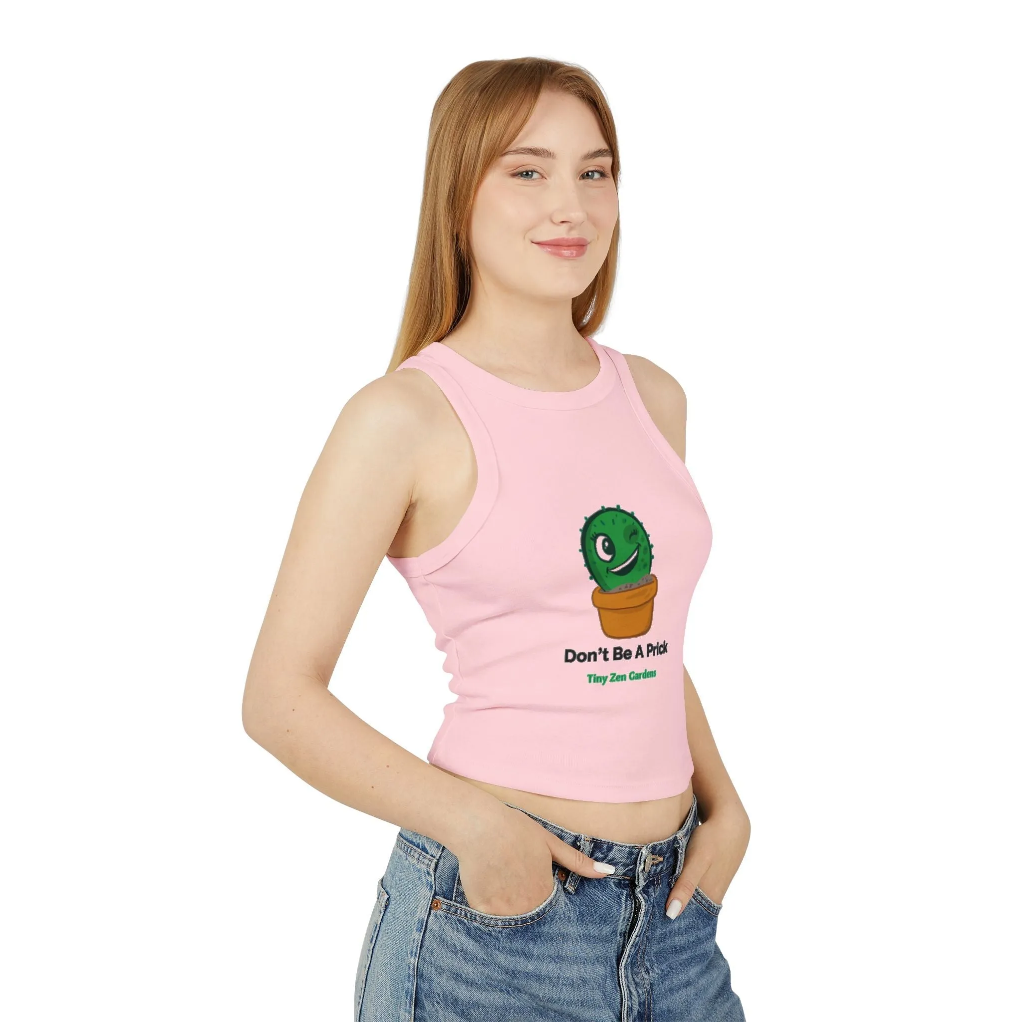 Women's Racer Tank Top | Don’t Be A Prick | Tiny Zen Gardens